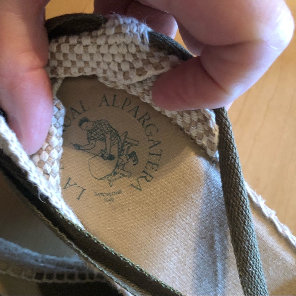 NWOT Alparatera La Manual Espadrilles Wedge Sandals Fish Mouth Toes Canv… - Picture 6 of 7